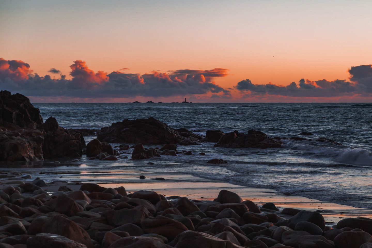 Sunset Over The Longships Lighthouse